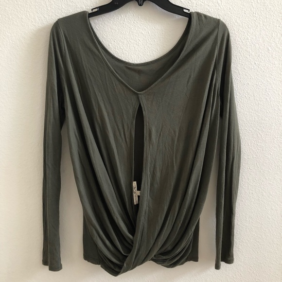 Express One Eleven Open Back Wrap Long-sleeve - Picture 1 of 3
